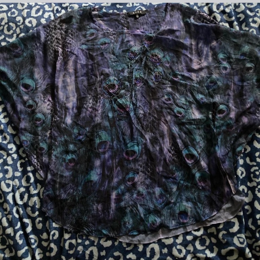 pink, purple and blue peacock shirt - view my informational post!!!